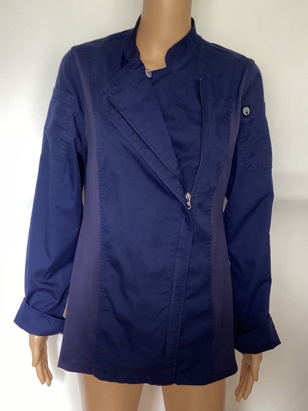 Chefworks Hartford Navy zip up women’s jacket Sz S - Picture 5 of 8